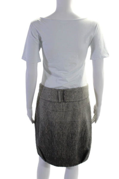 Gunex Womens Wool Pleated Ombre Pencil Skirt Gray Size 6