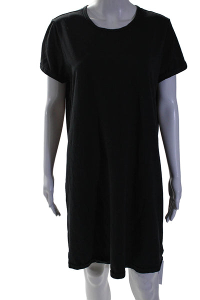 Athleta Womens Short Sleeves Knee Length Shirt Dress Black Size Extra Large