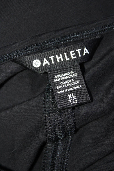 Athleta Womens Short Sleeves Knee Length Shirt Dress Black Size Extra Large