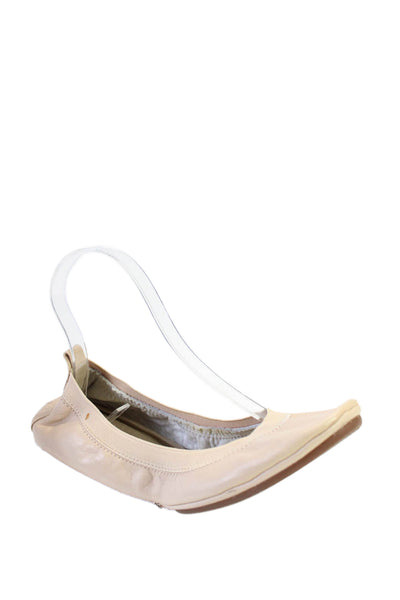 Yosi Samra Womens Leather Slide On Samara Ballet Flats Nude Beige Size 10