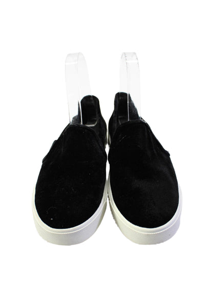 Vince Women's Round Toe Suede Slip-On Rubber Sole Shoes Black Size 8