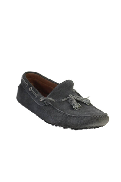 Carla Saint Barth Womens Suede Tassel Accented Loafers Gray Size EUR 42