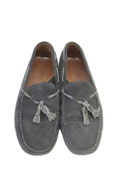 Carla Saint Barth Womens Suede Tassel Accented Loafers Gray Size EUR 42