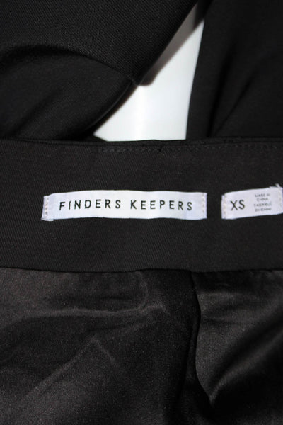 Finders Keepers Womens High Rise Wide Leg Dress Pants Black Size Extra Small