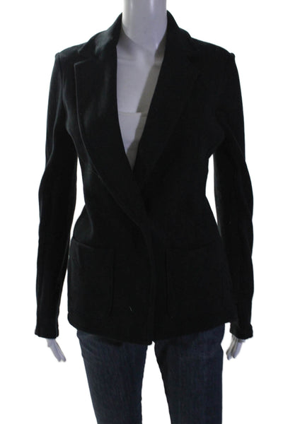 Standard James Perse Womens Cotton Long Sleeve Lined Button Jacket Black Size 2