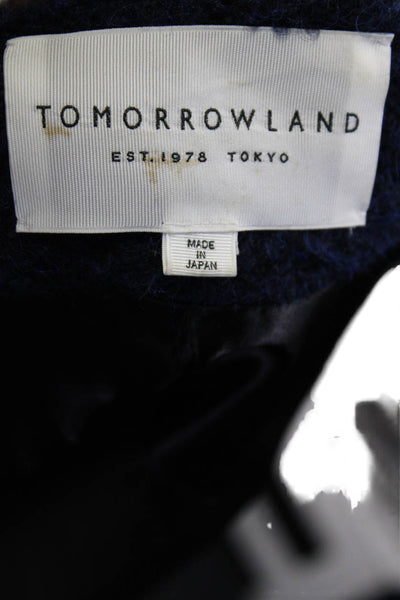 Tomorrow Land Womens Wool Textured Long Sleeve Full Zip Jacket Navy Size EUR 38