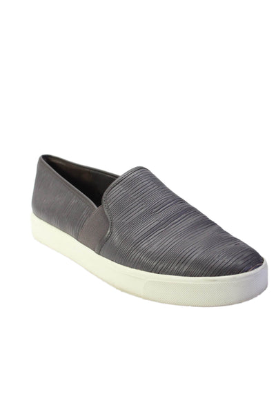 Vince Womens Leather Slide On Low Top Sneakers Charcoal Gray Size 8.5 Medium