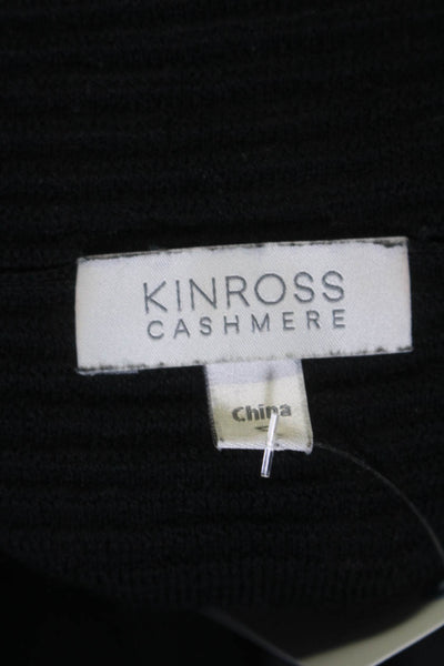 Kinross Cashmere Womens Black Cowl Neck Long Sleeve Cotton Sweater Top Size S