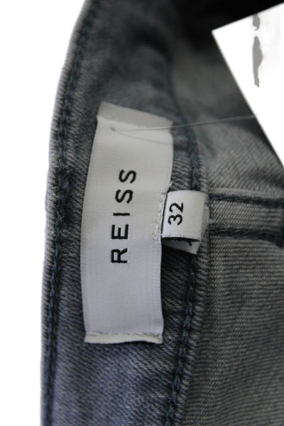 Reiss Womens Blue Medium Wash High Rise Straight Leg Denim Jeans Size 32