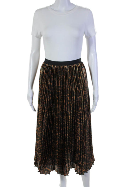 J Crew Women's Hook Closure Line Pleated Maxi Skirt Animal Print Size 6