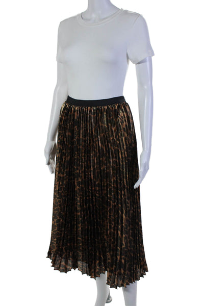 J Crew Women's Hook Closure Line Pleated Maxi Skirt Animal Print Size 6