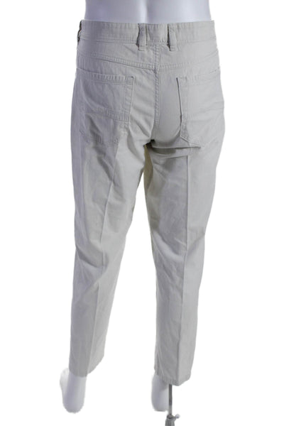 Giusto! Senza Regole Mens Cotton Cream Regular Fit Straight Leg Pants Size 34X32