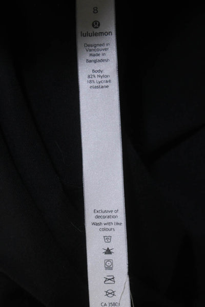 Lululemon Womens Pull On High Rise Slim Leg Athletic Leggings Black Size 8