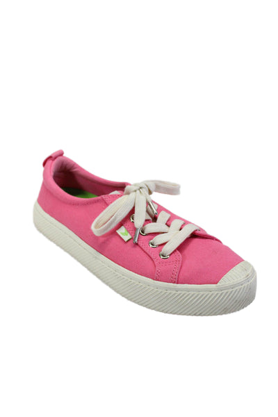 Cariuma Womens Low Top Lace Up Casual Walking Sneakers Pink White Size 9