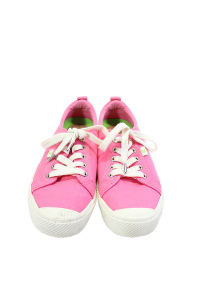 Cariuma Womens Low Top Lace Up Casual Walking Sneakers Pink White Size 9