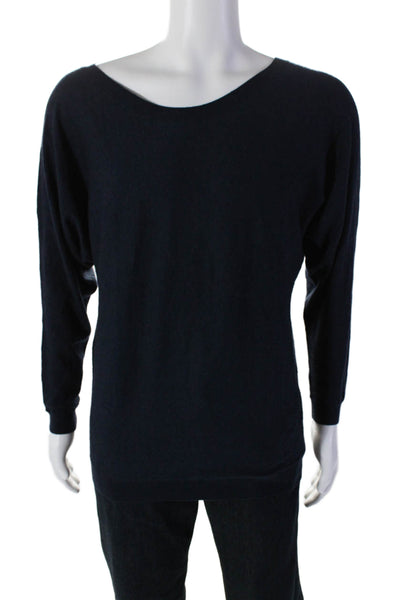 Vince Mens Long Sleeves Pullover Casual Sweater Dark Navy Blue Size Medium