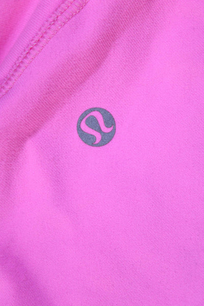 Lululemon Womens Zip-up Fitted High Neck Ribbed Hem Jacket Pink Size M