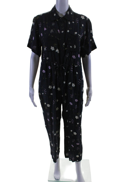 Thakoon Collective Womens Collared Jumpsuit Black Size 2 16167078