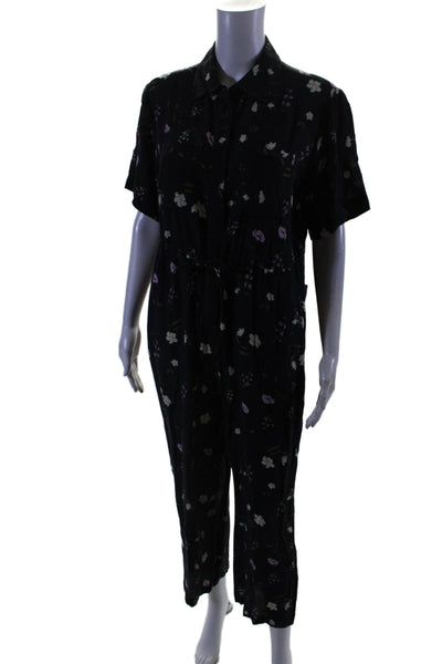 Thakoon Collective Womens Collared Jumpsuit Black Size 4 16166002