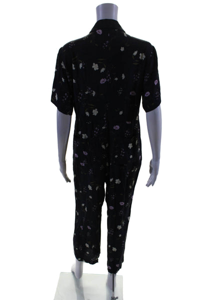 Thakoon Collective Womens Collared Jumpsuit Black Size 4 16166048