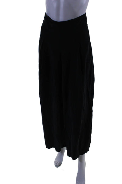 Tibi Womens Silk Inverted Pleat High Rise Wide Leg Casual Pants Black Size 2