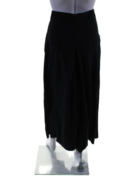 Tibi Womens Silk Inverted Pleat High Rise Wide Leg Casual Pants Black Size 2