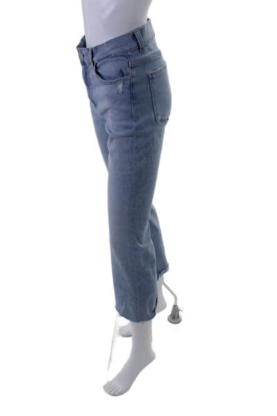 DL1961 Womens High Rise Crop Bridget Boot Cut Jeans Blue Cotton Size 29