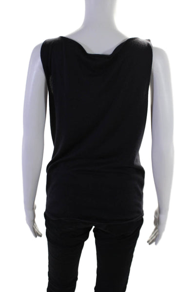 Ralph Lauren Womens Cashmere Blend Boat Neck Pullover Knit Tank Top Navy Size L