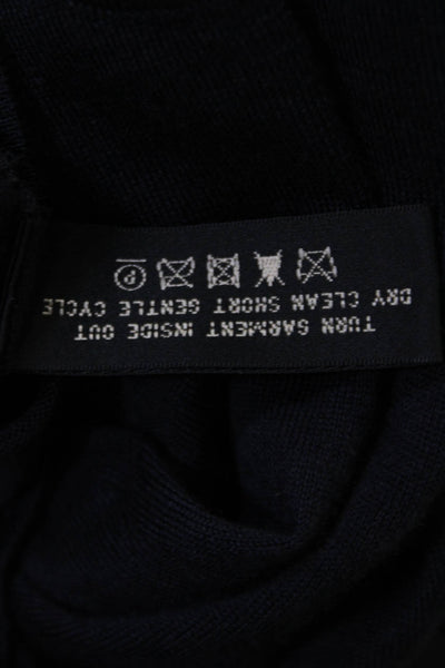 Ralph Lauren Womens Cashmere Blend Boat Neck Pullover Knit Tank Top Navy Size L