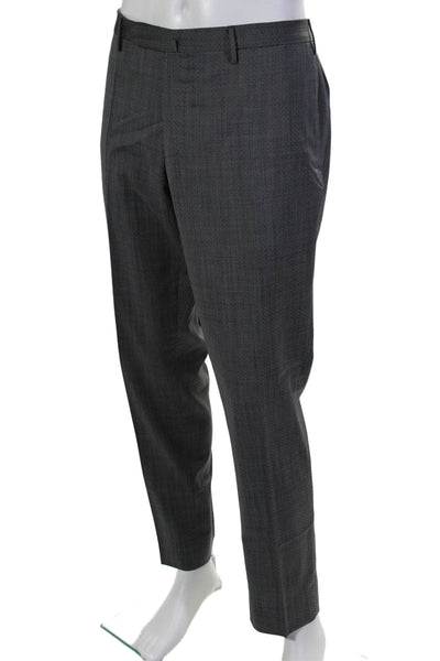 Incotex Mens Skin Fit Wool Slip-on Dress Pants Dark Gray Size 56