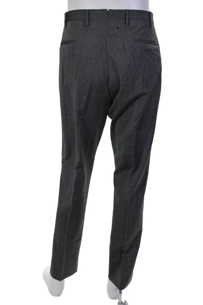 Incotex Mens Skin Fit Wool Slip-on Dress Pants Dark Gray Size 56