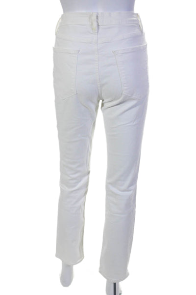 Frame Denim Womens Zipper Fly High Rise Straight Leg Jeans White Size 31