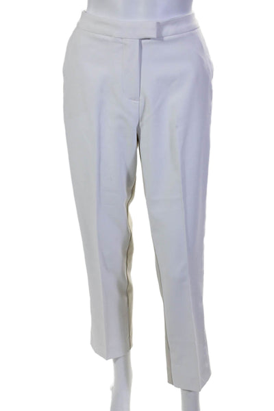 G/Fore Womens High Rise Flat Front Two Tone Straight leg Trousers White Size 8