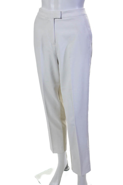 G/Fore Womens High Rise Flat Front Two Tone Straight leg Trousers White Size 8