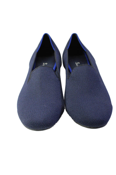 Rothys Womens Almond Closed Toe Flat Shoes Dark Blue Size 8 1/2