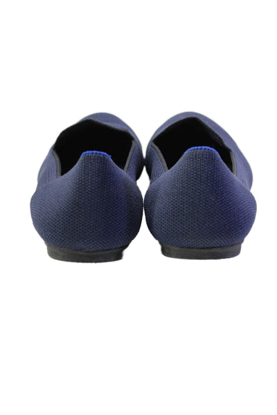 Rothys Womens Almond Closed Toe Flat Shoes Dark Blue Size 8 1/2