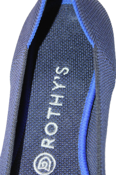 Rothys Womens Almond Closed Toe Flat Shoes Dark Blue Size 8 1/2