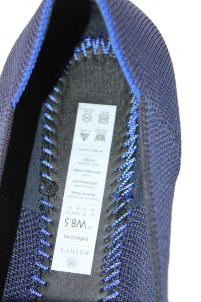 Rothys Womens Almond Closed Toe Flat Shoes Dark Blue Size 8 1/2