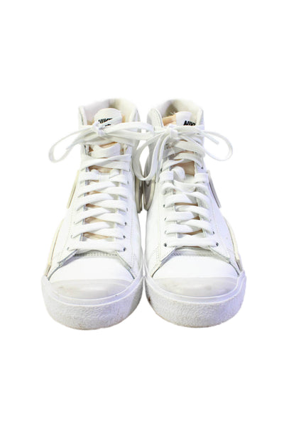 Nike Womens White Leather Toe Cap High Top Sneakers Shoes Size 7