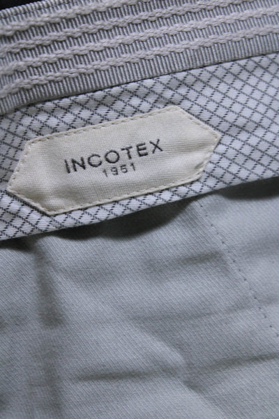 Incotex Mens Four Pocket Flat Front Slim Fit Pants Trousers Gray Size 56