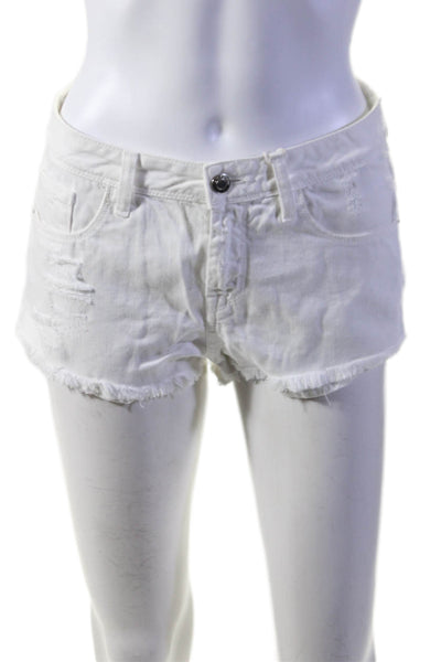 IRO Women's Five Pockets Distress Cut-Off Jeans Shorts White Size 27