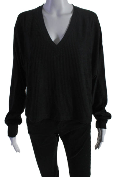 Rag & Bone Womens Long Sleeve Pullover V Neck Sweater Black Size Medium