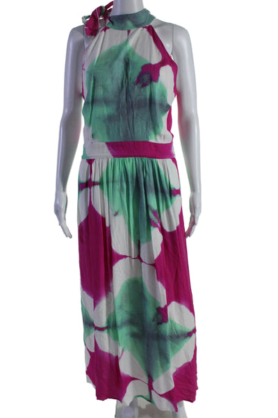 Busayo Collective Womens Tie Dye Halter Dress Pink Size 2 15982371