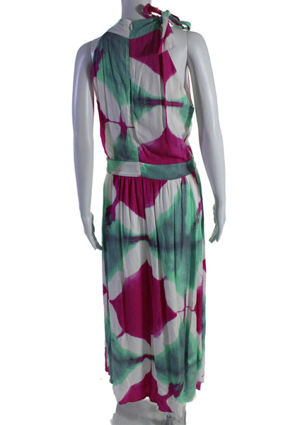 Busayo Collective Womens Tie Dye Halter Dress Pink Size 12 15982427