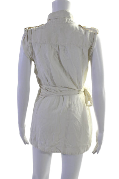 Derek Lam Collective Womens Apron Wrap Dress Off-White Size 4 15832137