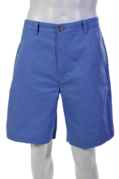 Vineyard Vines Mens Cotton Flat Front Buttoned Casual Shorts Blue Size EUR 35