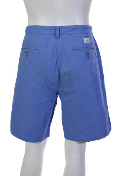 Vineyard Vines Mens Cotton Flat Front Buttoned Casual Shorts Blue Size EUR 35