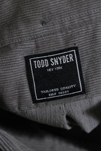 Todd Snyder Mens Button Front Long Sleeve Collared Corduroy Shirt Gray Size 2XL