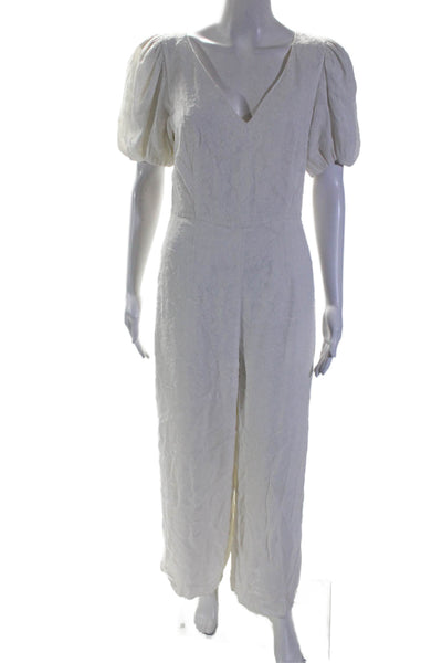 Club Monaco Womens Texture Tie Back Jumpsuit White Size 4 15872480