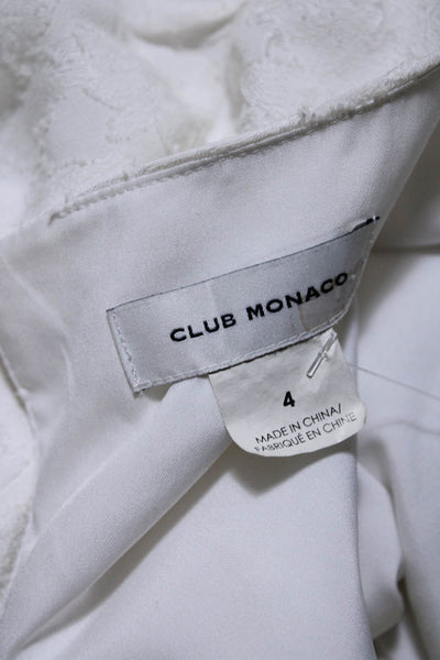 Club Monaco Womens Texture Tie Back Jumpsuit White Size 4 15872480